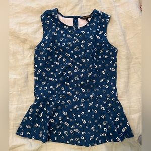 Banana Republic Peplum Crew Neck Top Size US 2 (Small) in Blue